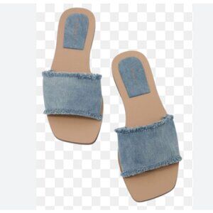 EUC Denim slide sandals